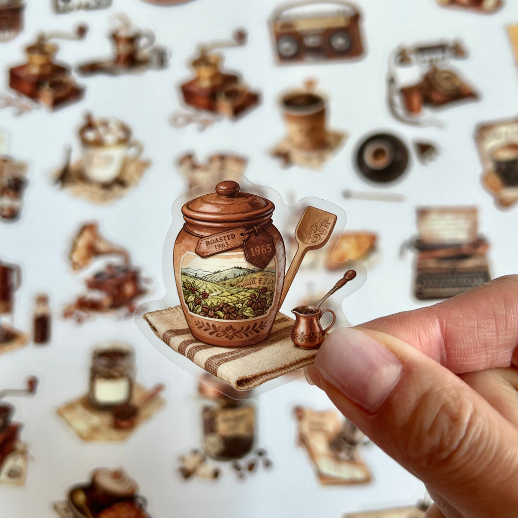 ☕ Vintage Coffee Journal Stickers