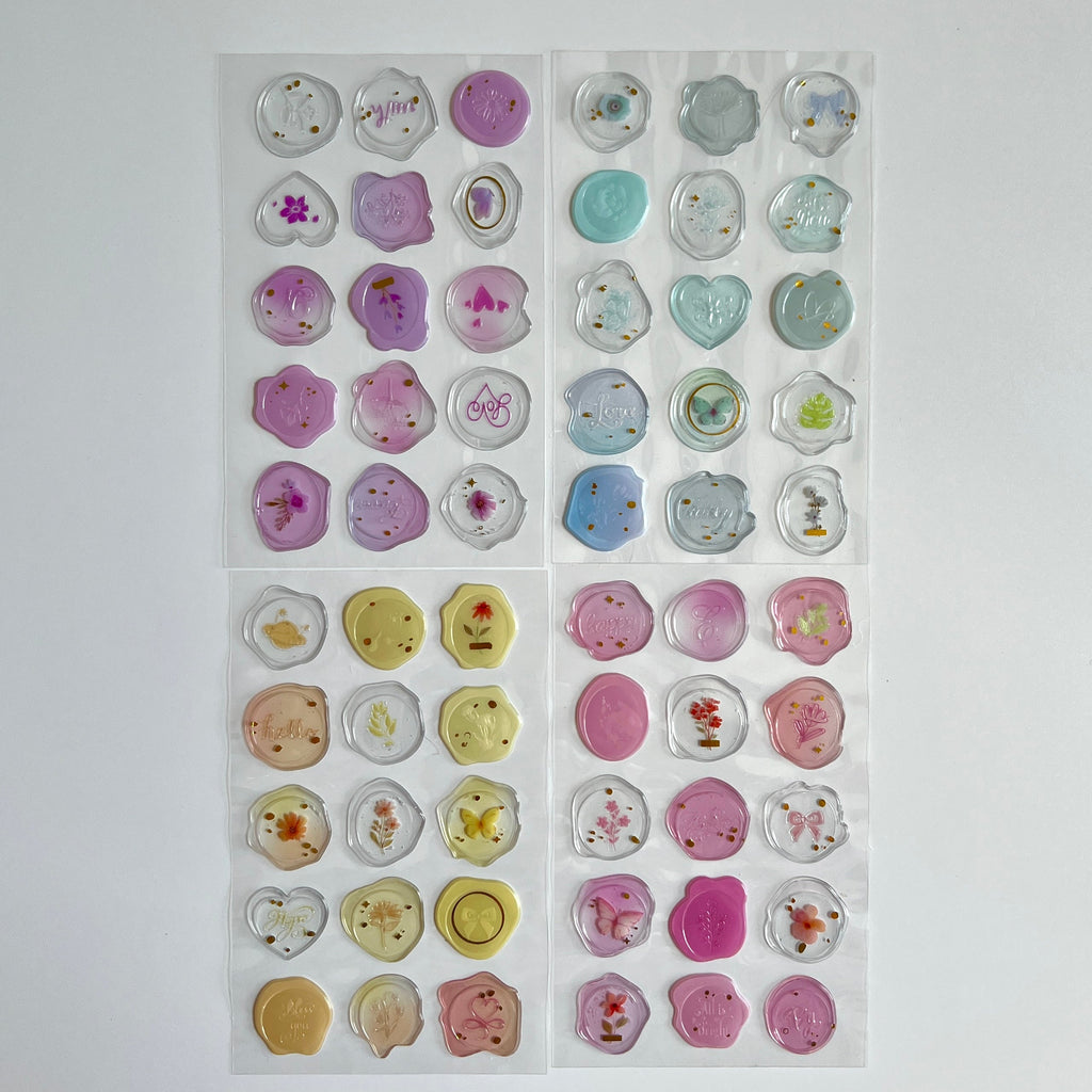 🌸 Pastel Wax Seal Stickers