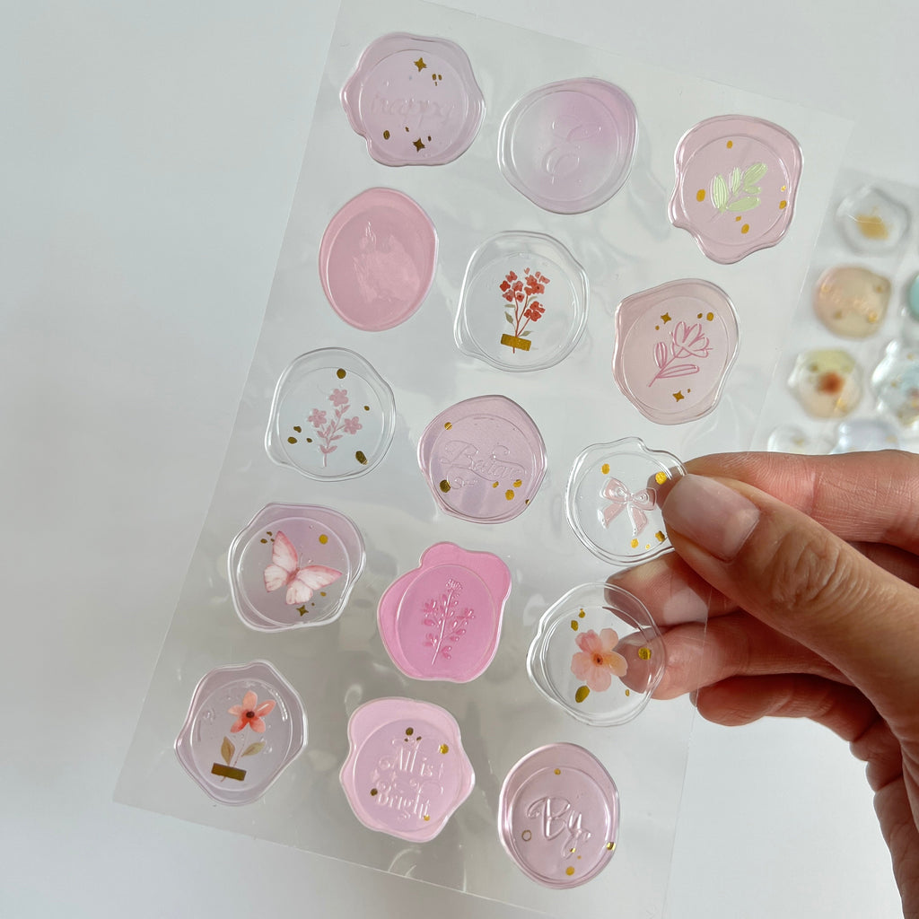🌸 Pastel Wax Seal Stickers