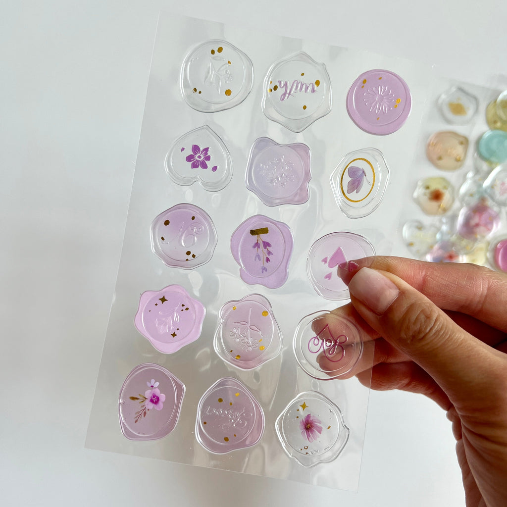 🌸 Pastel Wax Seal Stickers