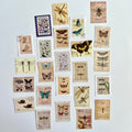 🦋 Vintage Insect Stamp Stickers (24 pcs)
