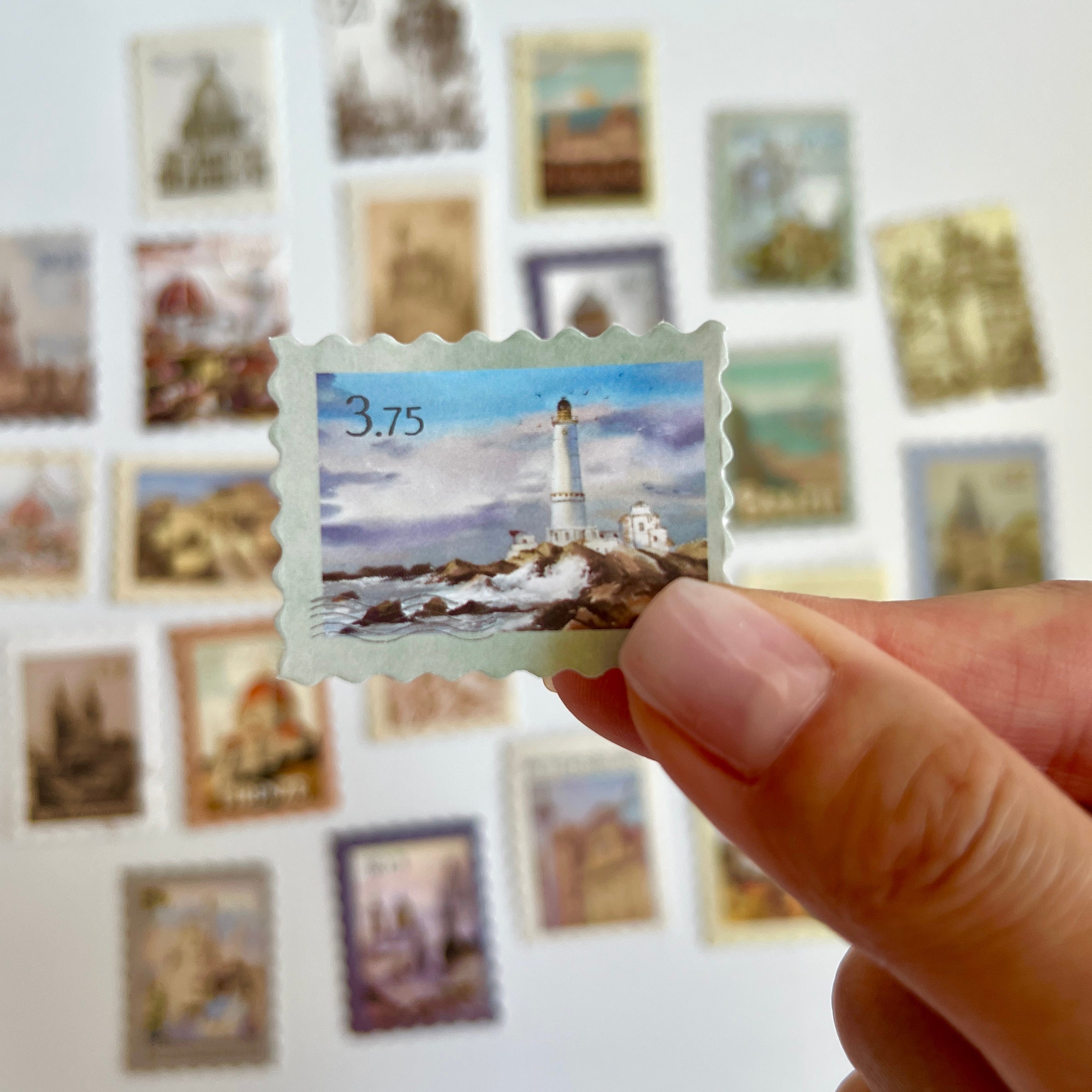 🏛️ Vintage Architecture Stamp Stickers (24 pcs)