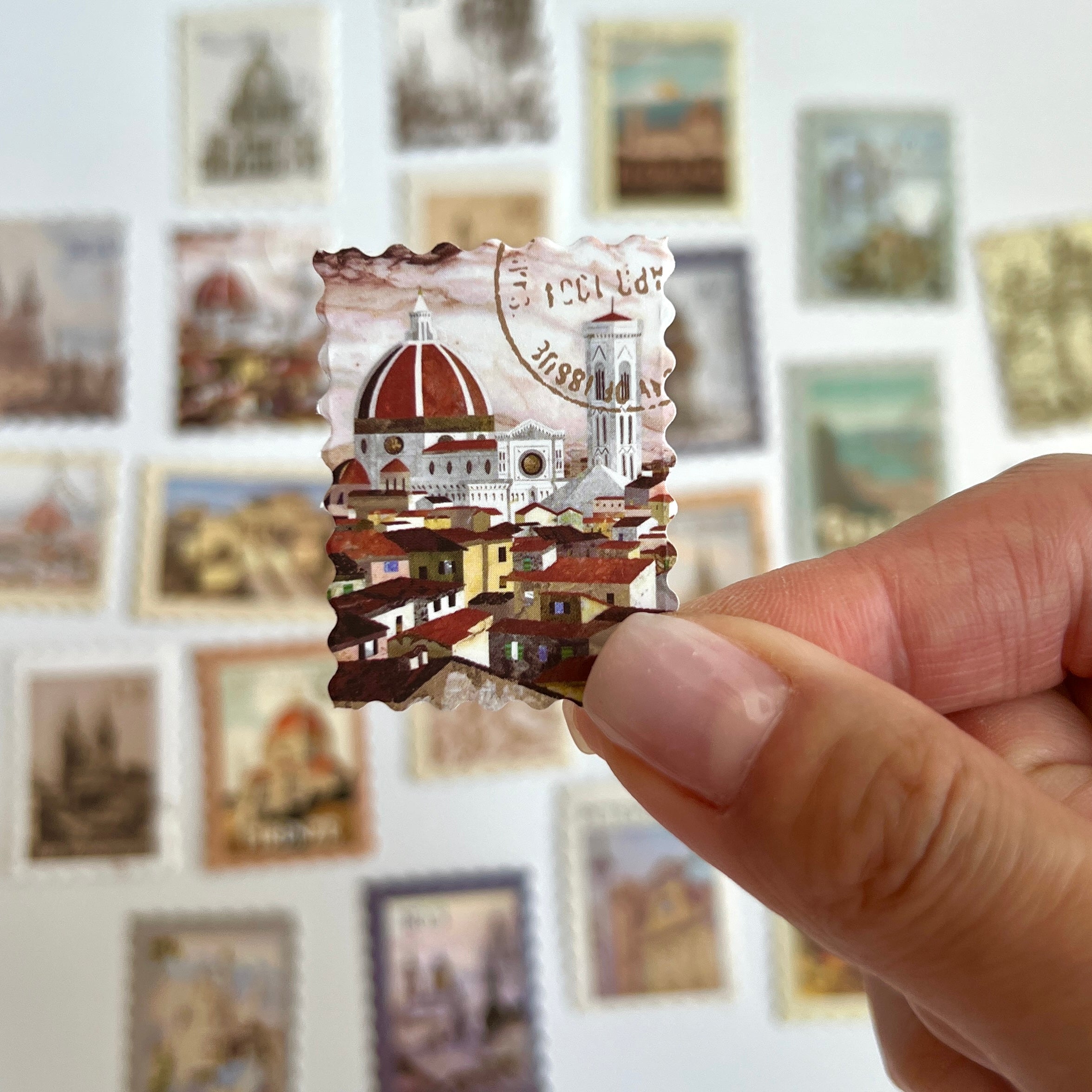 🏛️ Vintage Architecture Stamp Stickers (24 pcs)