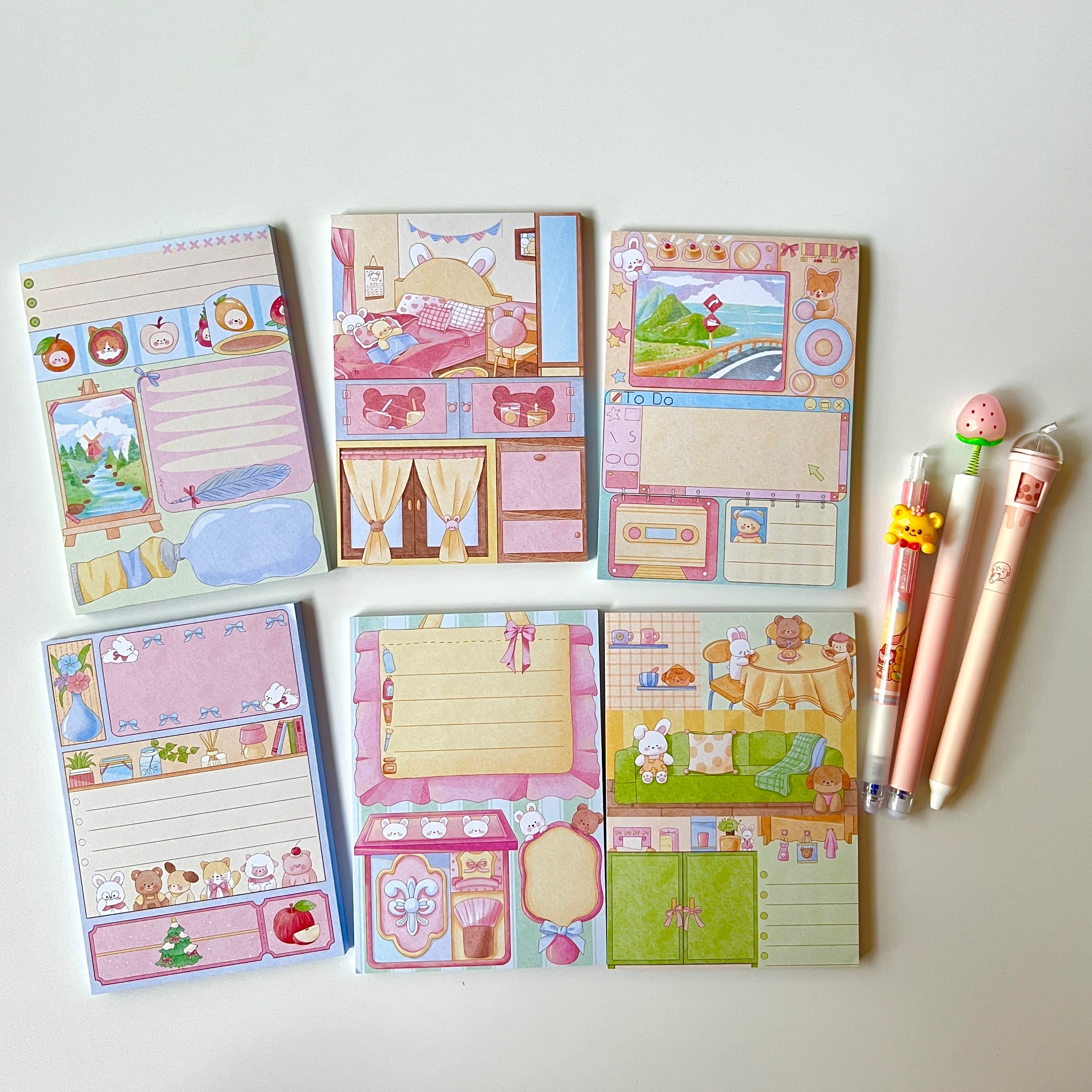 🧸 Bear & Puppy Sweet Home Memo Set