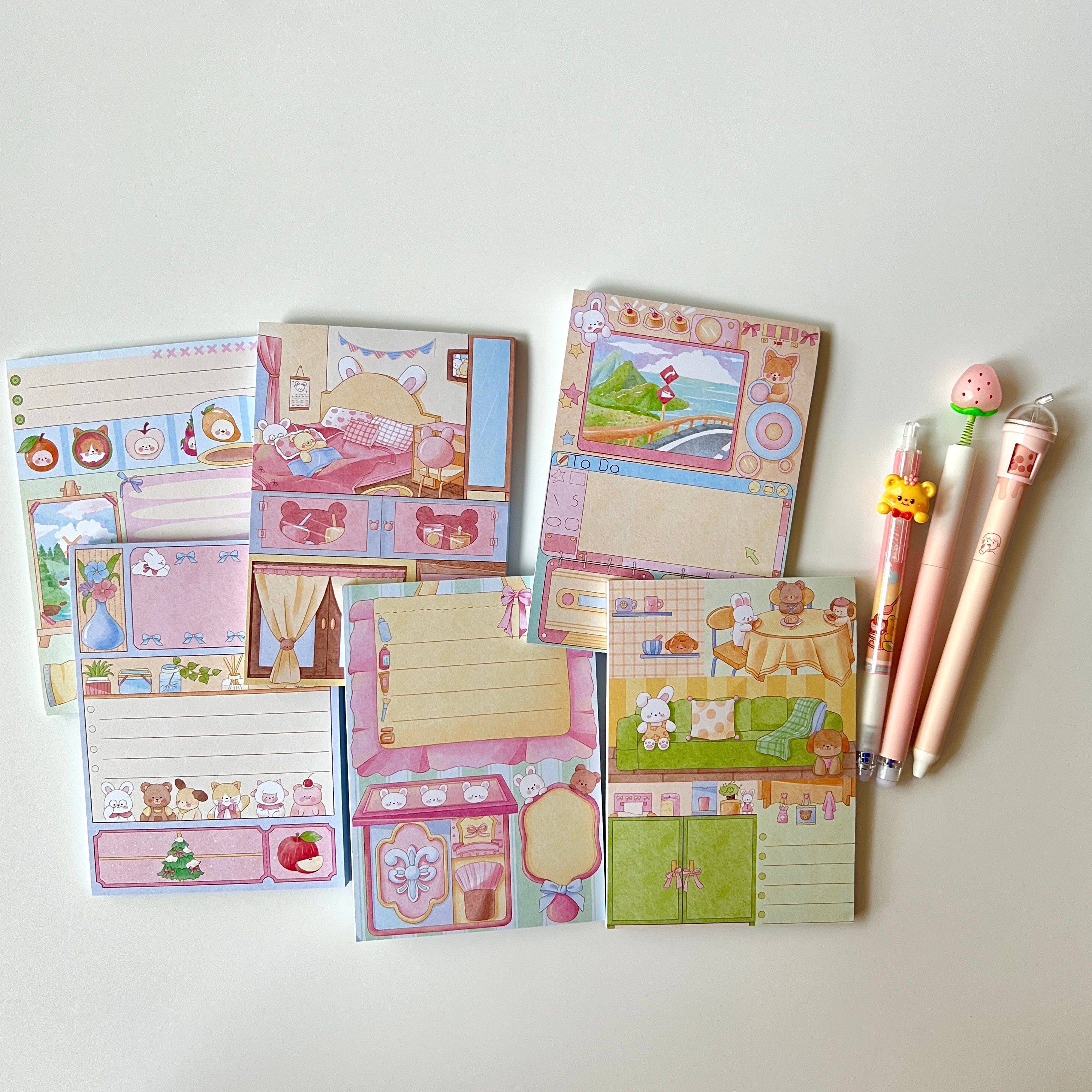 🧸 Bear & Puppy Sweet Home Memo Set