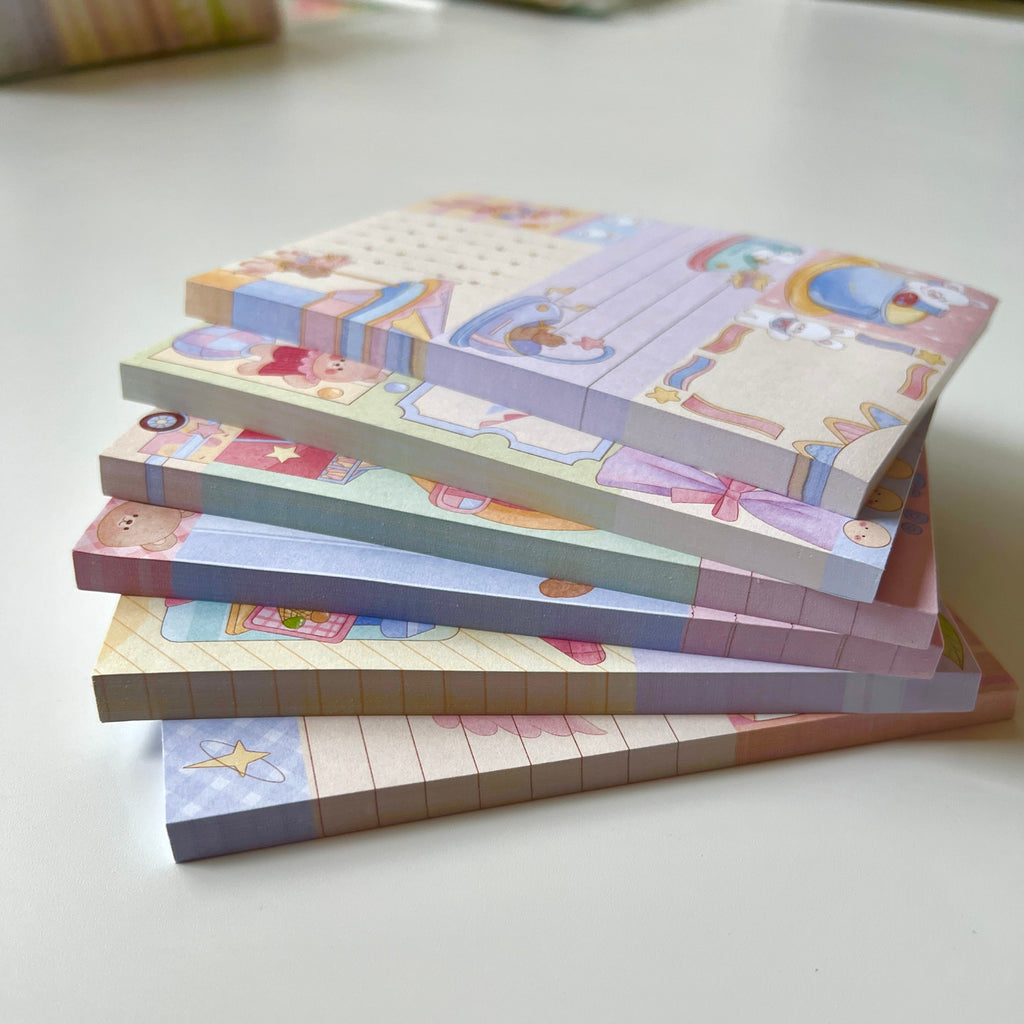 🎡 Bear & Bunny Amusement Park Memo Set