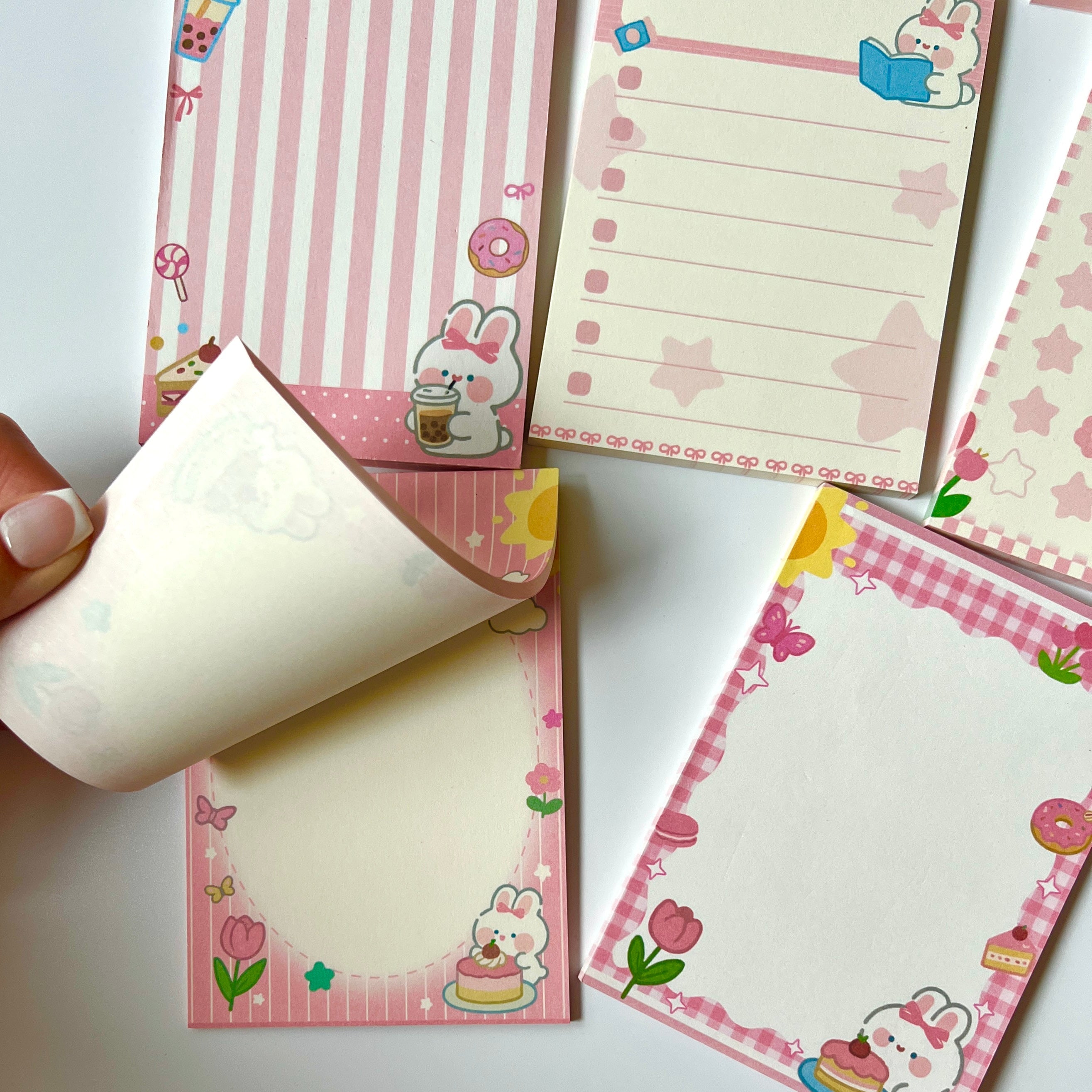 🍰 Sweet Bunny Dessert Memo Pad Set