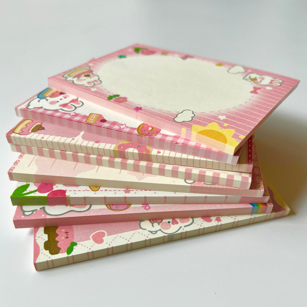 🍰 Sweet Bunny Dessert Memo Pad Set