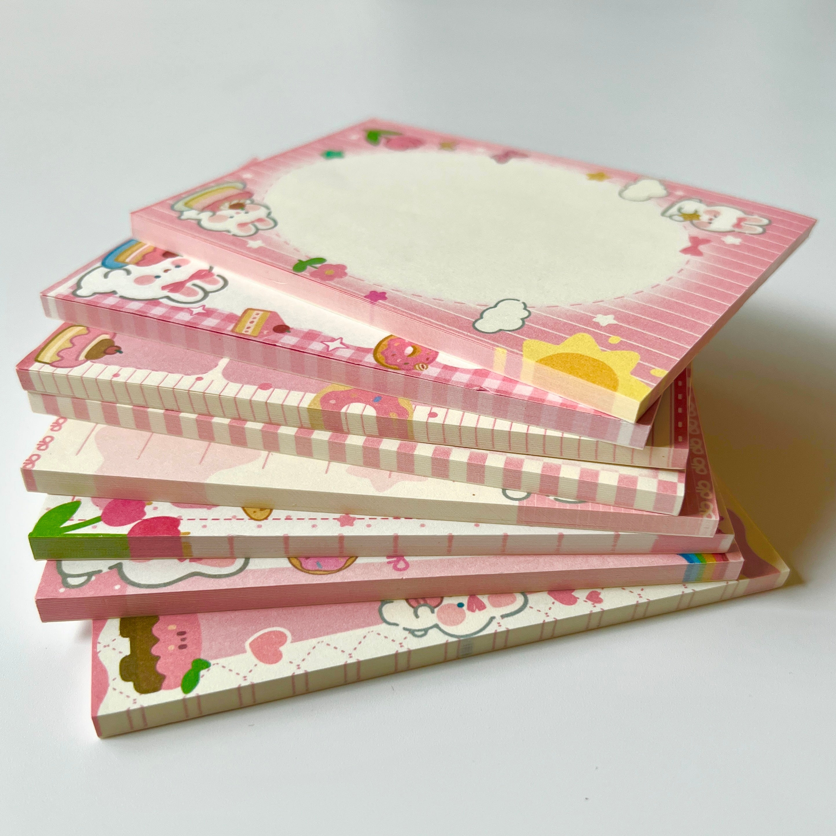 🍰 Sweet Bunny Dessert Memo Pad Set