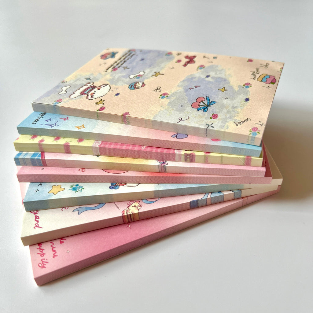 🎀 Ribbon & Kitty Memo Pad Set