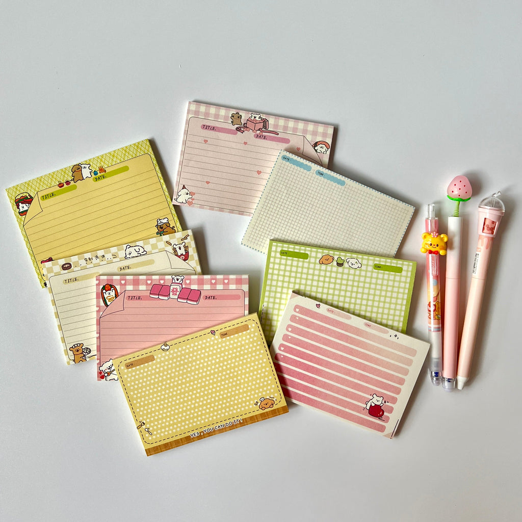 🐶 Cute Puppy Study Memo Pad Set