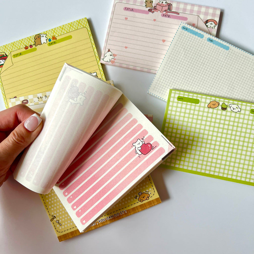 🐶 Cute Puppy Study Memo Pad Set