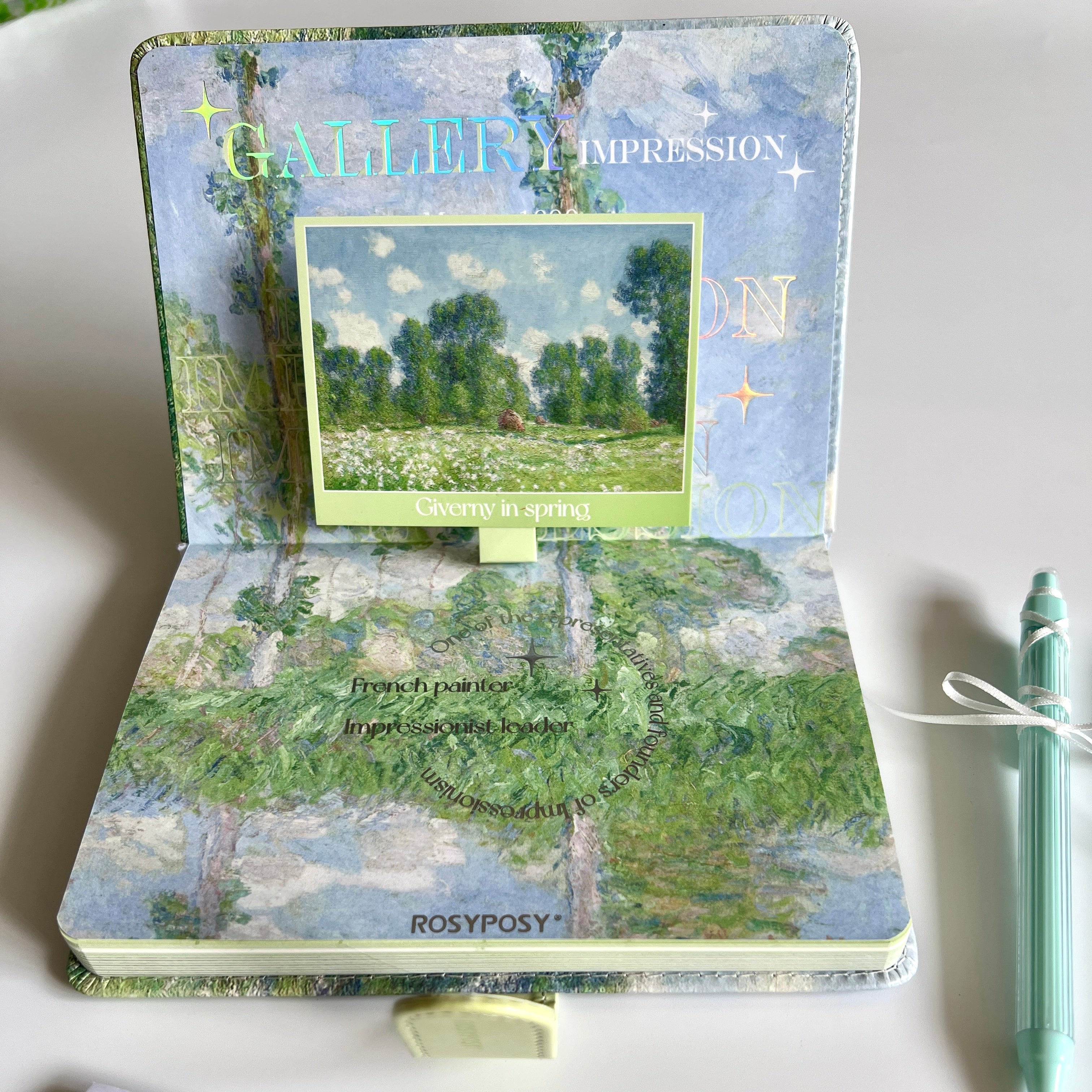 🌿 Green Giverny Spring Stationery Set