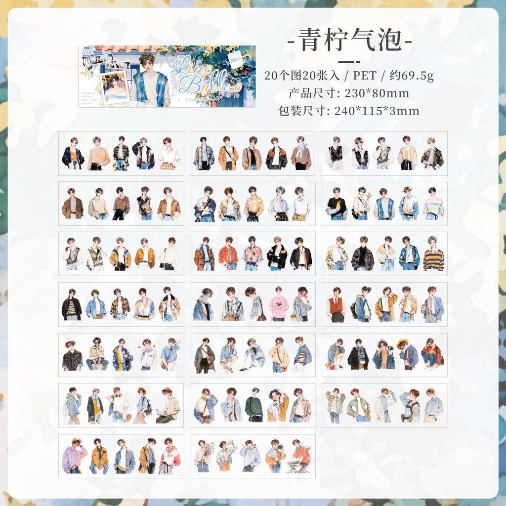 🌸 Vintage Girl Aesthetic Sticker Book (20 Sheets, 100 pcs)