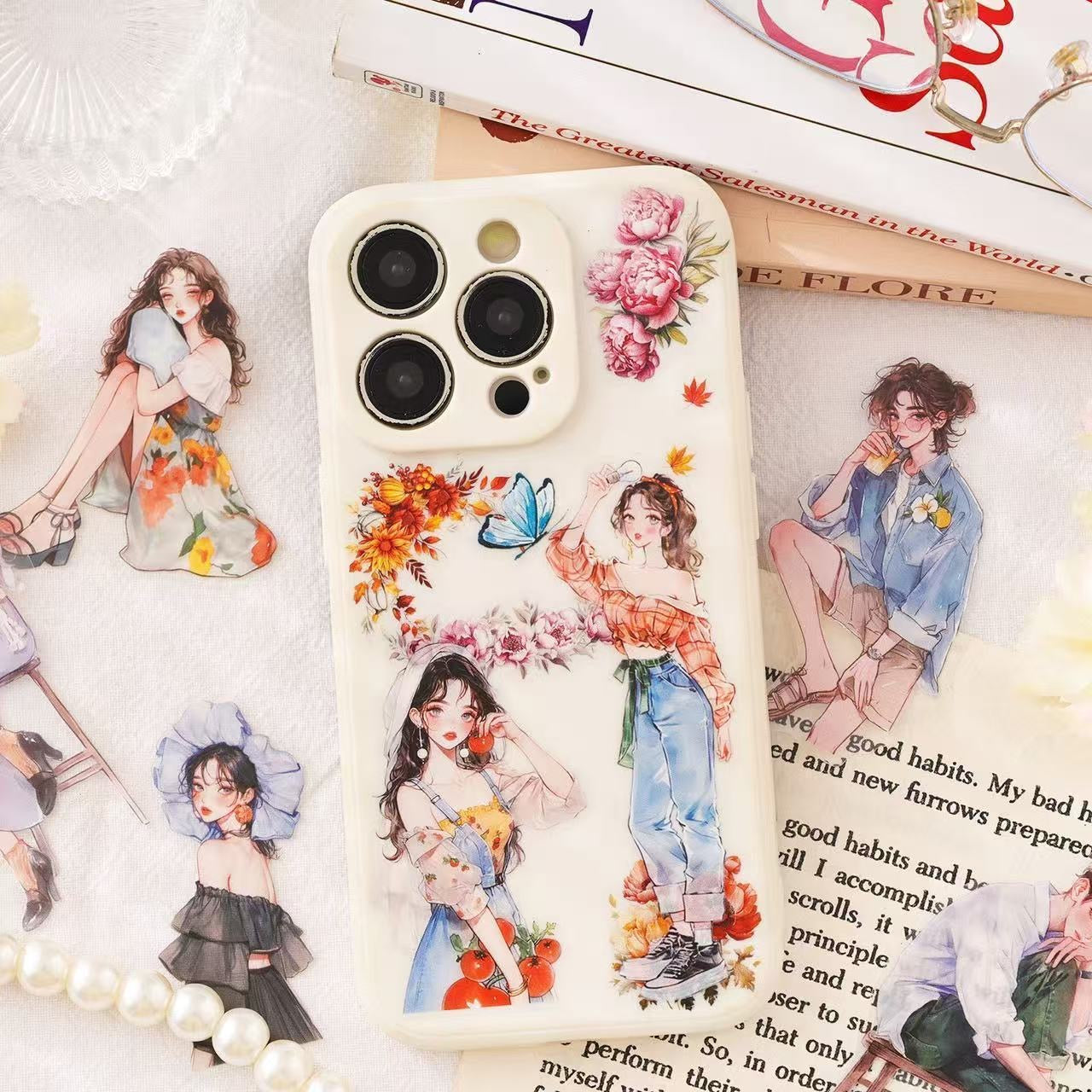 💌 Vintage Girl Aesthetic Sticker Tin Box (100 pcs)