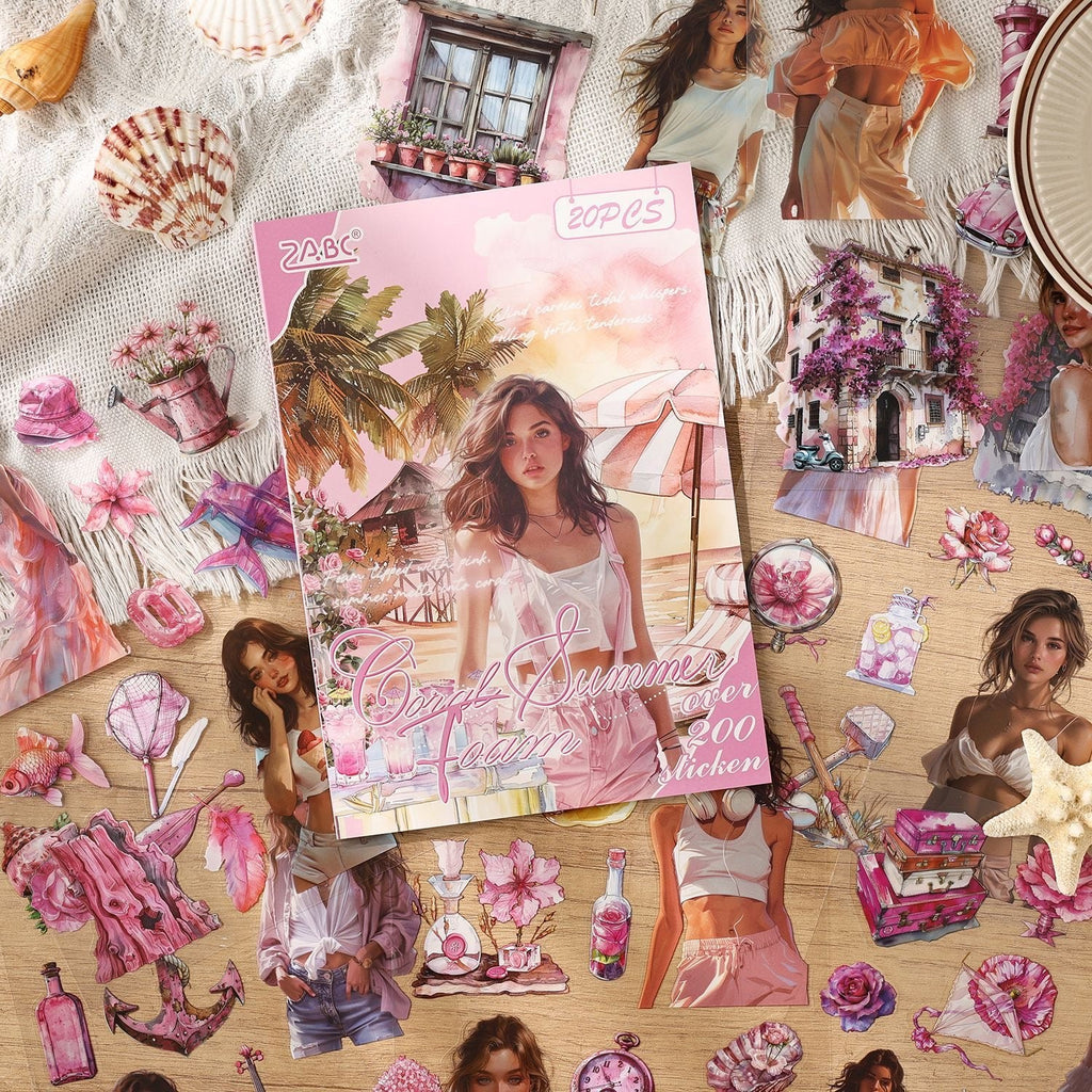 🌿 Four Seasons Vintage Aesthetic Sticker Book (20 Pages)