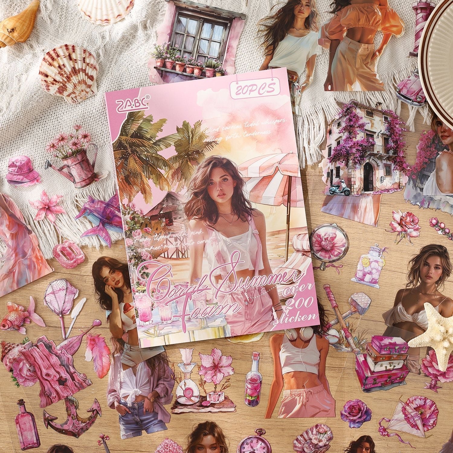 🌿 Four Seasons Vintage Aesthetic Sticker Book (20 Pages)