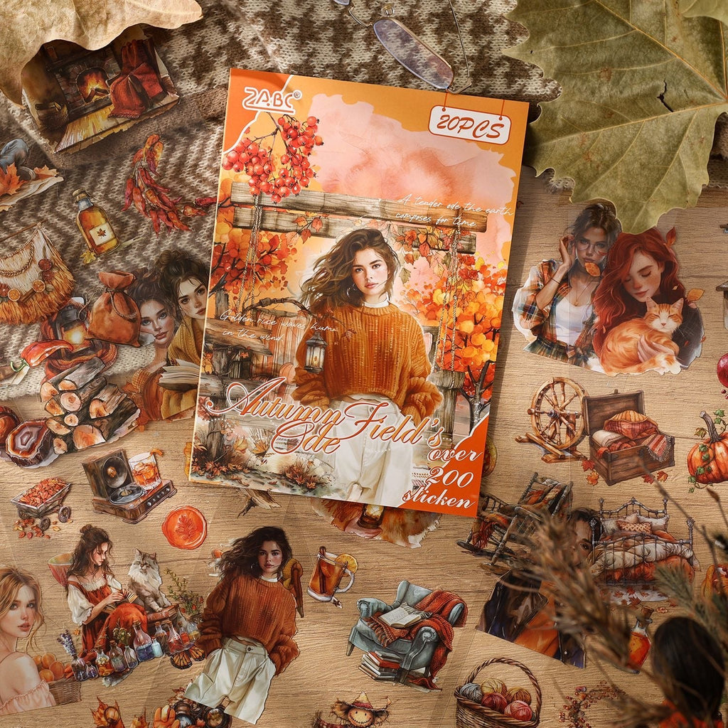 🌿 Four Seasons Vintage Aesthetic Sticker Book (20 Pages)