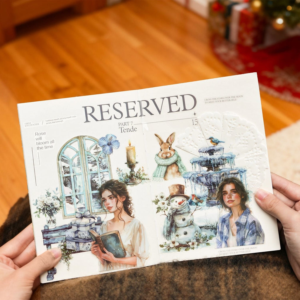 🌿 Four Seasons Vintage Aesthetic Sticker Book (20 Pages)