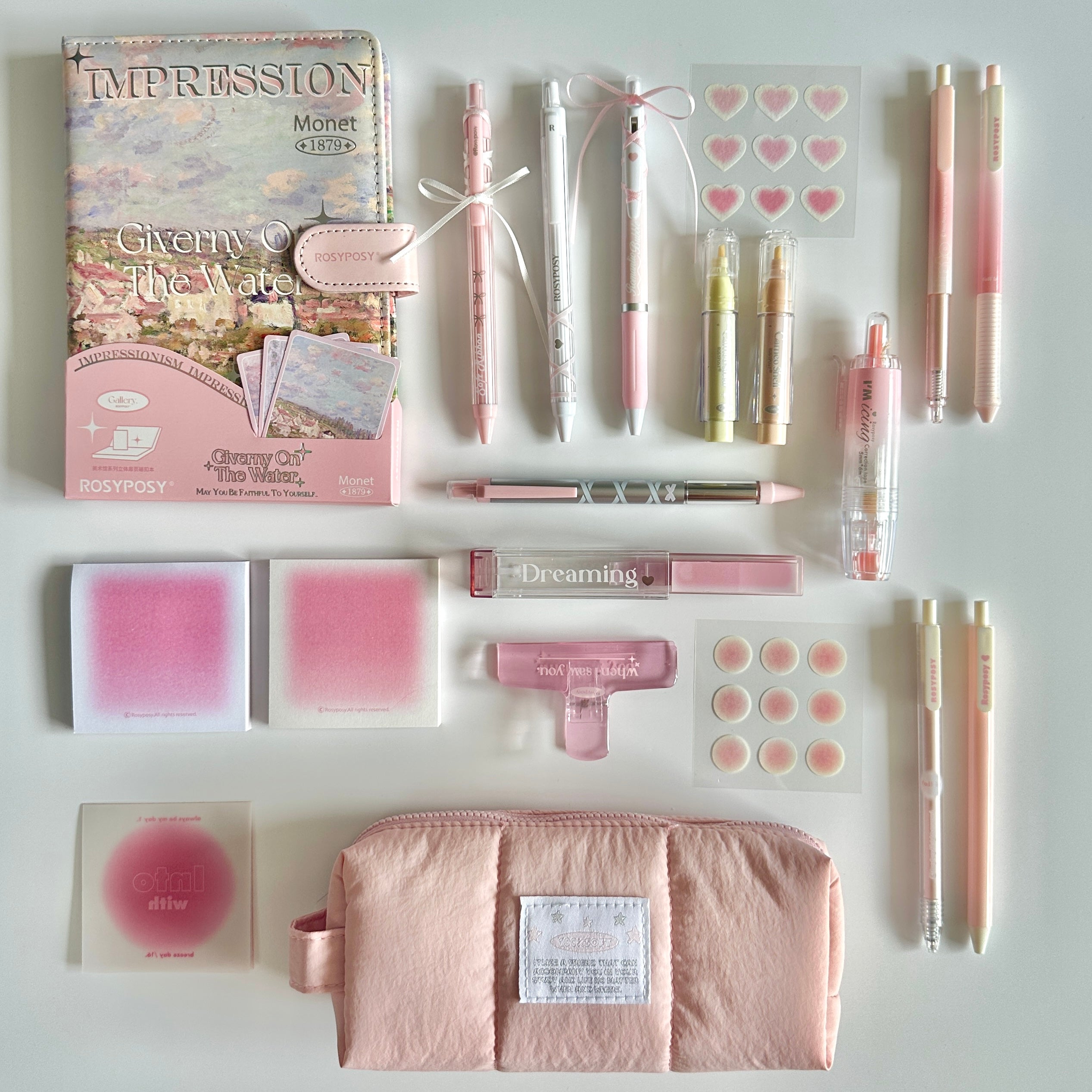 🌸 Pink Giverny Garden Stationery Set
