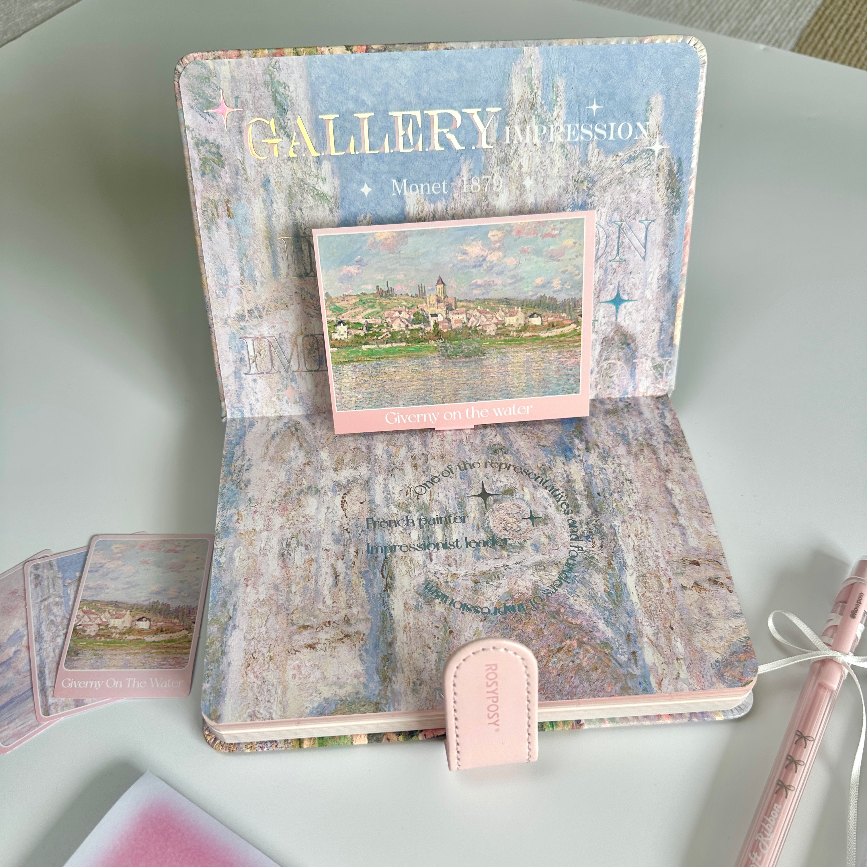 🌸 Pink Giverny Garden Stationery Set